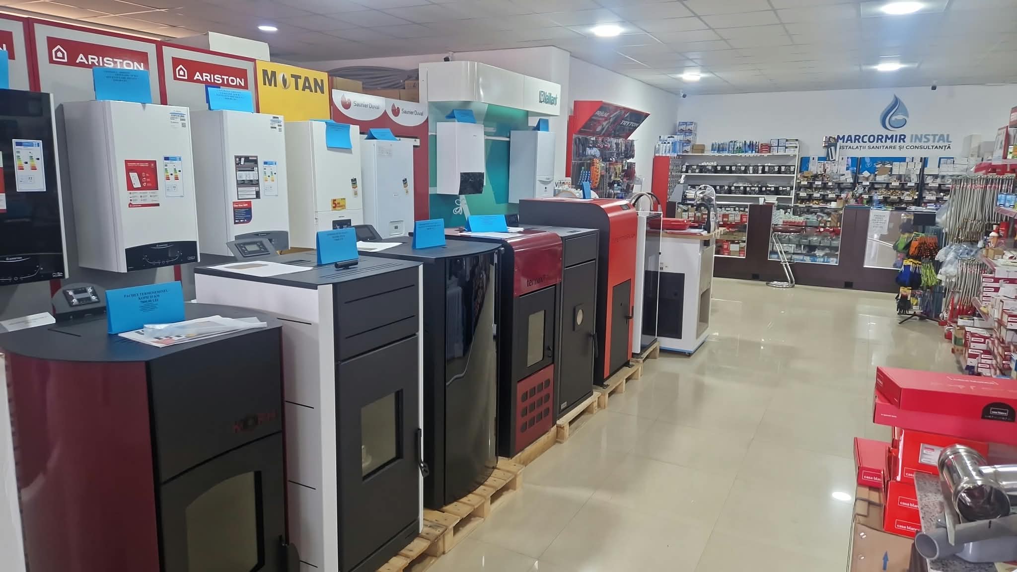 Showroom cu centrale termice MARCORMIR INSTAL Tulcea
